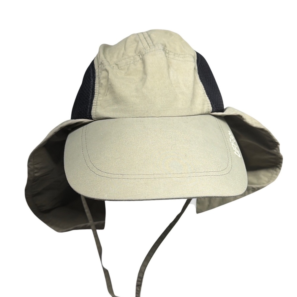 Columbia PFG Khaki Sun Hat UPF 30+ Neck Flap Mesh Fishing Hiking Cap One Size